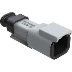 Plug, 2 pole, straight, 1 row, gray, ATM04-2P-SR01GY