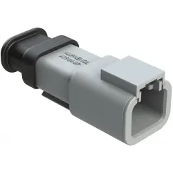 Plug, 2 pole, straight, 1 row, gray, ATP04-2P-SR02