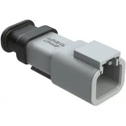 Plug, 2 pole, straight, 1 row, gray, ATP04-2P-SR01