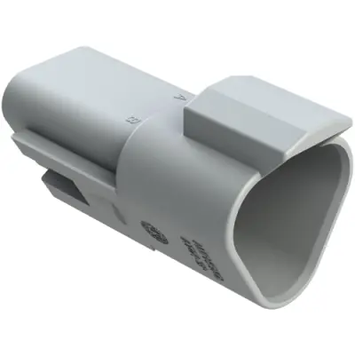 Plug, 3 pole, straight, 2 rows, gray, AT04-3P - 1