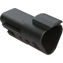 Plug, 3 pole, straight, 2 rows, black, AT04-3P-BLK