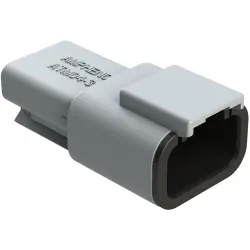 Plug, 3 pole, straight, 1 row, gray, ATM04-3P