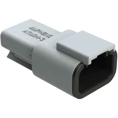 Plug, 3 pole, straight, 1 row, gray, ATM04-3P - 1
