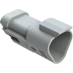 Plug, 3 pole, straight, 2 rows, gray, AT04-3P-MM01
