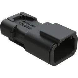 Plug, 3 pole, straight, 1 row, black, ATM04-3P-SF01BLK