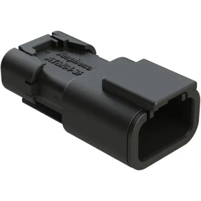 Plug, 3 pole, straight, 1 row, black, ATM04-3P-SF01BLK - 1