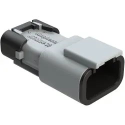 Plug, 3 pole, straight, 1 row, gray, ATM04-3P-SF01