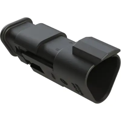 Plug, 3 pole, straight, 2 rows, black, AT04-3P-SR01BLK - 1