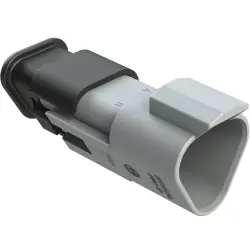 Plug, 3 pole, straight, 2 rows, gray, AT04-3P-SR02GRY