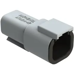 Plug, 4 pole, straight, 2 rows, gray, ATM04-4P
