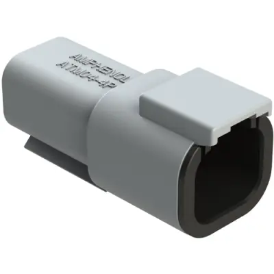 Plug, 4 pole, straight, 2 rows, gray, ATM04-4P - 1