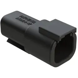 Plug, 4 pole, straight, 2 rows, black, ATM04-4P-BLK