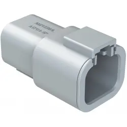 Plug, 4 pole, straight, 2 rows, gray, ATP04-4P