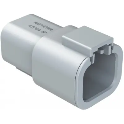 Plug, 4 pole, straight, 2 rows, gray, ATP04-4P - 1