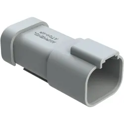 Plug, 4 pole, straight, 2 rows, gray, AT04-4P-EC01