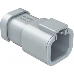Plug, 4 pole, straight, 2 rows, gray, ATP04-4P-EC01