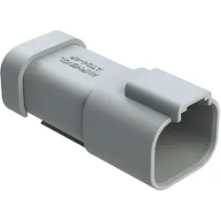 Plug, 4 pole, straight, 2 rows, gray, AT04-4P-MM01