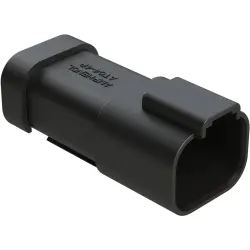 Plug, 4 pole, straight, 2 rows, black, AT04-4P-EC01BLK
