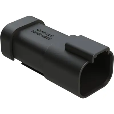 Plug, 4 pole, straight, 2 rows, black, AT04-4P-EC01BLK - 1