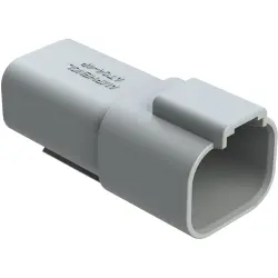 Plug, 4 pole, straight, 2 rows, gray, AT04-4P-RD01