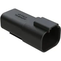 Plug, 4 pole, straight, 2 rows, black, AT04-4P-RD01BLK