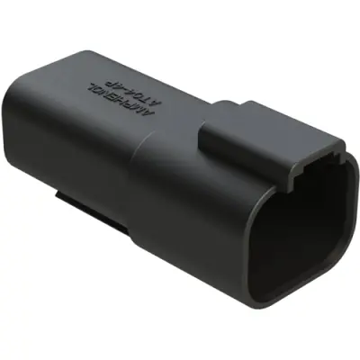 Plug, 4 pole, straight, 2 rows, black, AT04-4P-RD01BLK - 1