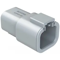 Plug, 4 pole, straight, 2 rows, gray, ATP04-4P-RD01