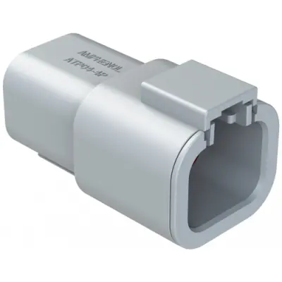 Plug, 4 pole, straight, 2 rows, gray, ATP04-4P-RD01 - 1