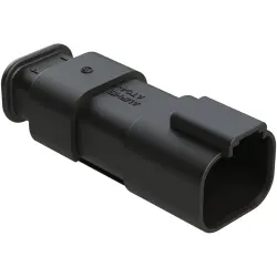 Plug, 4 pole, straight, 2 rows, black, AT04-4P-SR01BLK