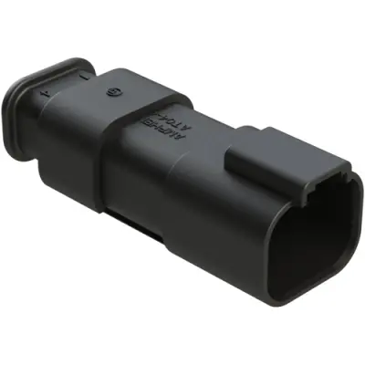 Plug, 4 pole, straight, 2 rows, black, AT04-4P-SR01BLK - 1