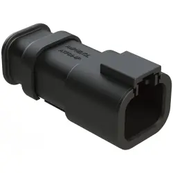 Plug, 4 pole, straight, 2 rows, black, ATP04-4P-SR02BK