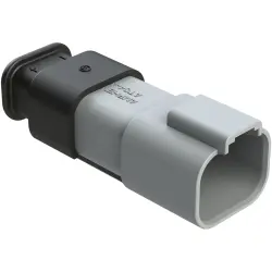 Plug, 4 pole, straight, 2 rows, gray, AT04-4P-SR02GRY