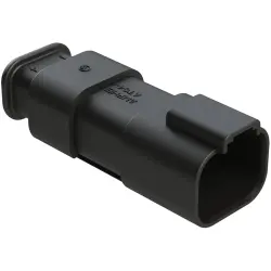 Plug, 4 pole, straight, 2 rows, black, AT04-4P-SR02BLK