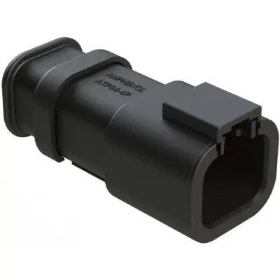 Plug, 4 pole, straight, 2 rows, black, ATP04-4P-SR01BK - 1