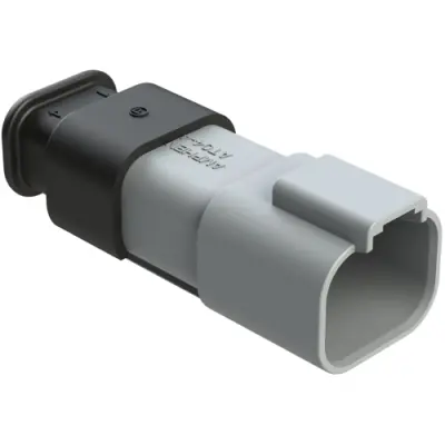 Plug, 4 pole, straight, 2 rows, gray, AT04-4P-SR01GRY - 1