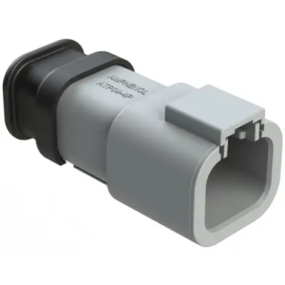 Plug, 4 pole, straight, 2 rows, gray, ATP04-4P-SR01 - 1