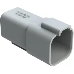 Plug, 6 pole, straight, 2 rows, gray, AT04-6P