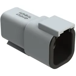 Plug, 6 pole, straight, 2 rows, gray, ATM04-6P