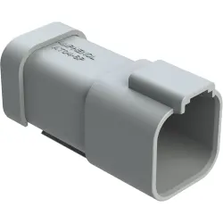 Plug, 6 pole, straight, 2 rows, gray, AT04-6P-EC01