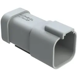 Plug, 6 pole, straight, 2 rows, gray, AT04-6P-MM01