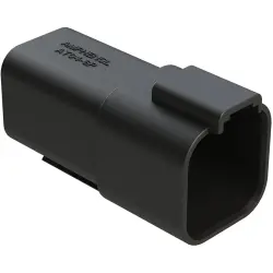 Plug, 6 pole, straight, 2 rows, black, AT04-6P-RD01BLK