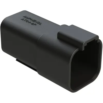 Plug, 6 pole, straight, 2 rows, black, AT04-6P-RD01BLK - 1