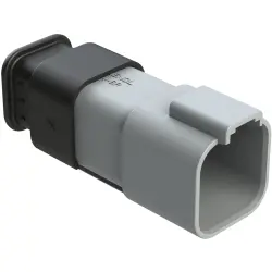 Plug, 6 pole, straight, 2 rows, gray, AT04-6P-SR01GRY