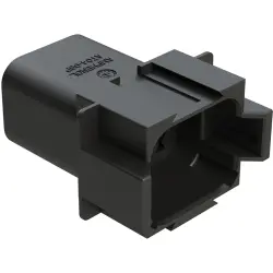 Plug, 8 pole, straight, 2 rows, black, AT04-08PA-BLK