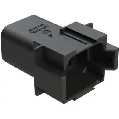 Plug, 8 pole, straight, 2 rows, black, AT04-08PA-BLK - 1