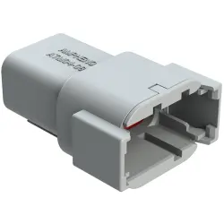 Plug, 8 pole, straight, 2 rows, gray, ATM04-08PA