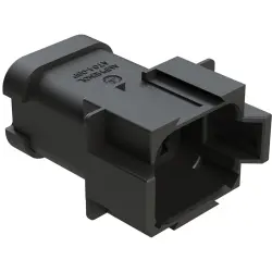 Plug, 8 pole, straight, 2 rows, black, AT04-08PA-MMBLK