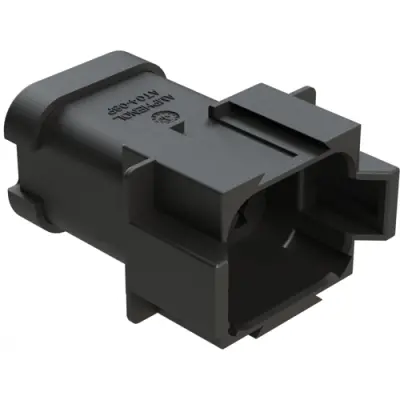Plug, 8 pole, straight, 2 rows, black, AT04-08PA-MMBLK - 1