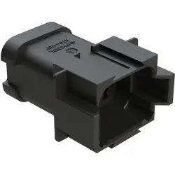 Plug, 8 pole, straight, 2 rows, black, AT04-08PA-ECBLK