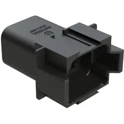 Plug, 8 pole, straight, 2 rows, black, AT04-08PA-RDBLK